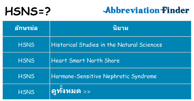 อะไรไม่ hsns ถึง