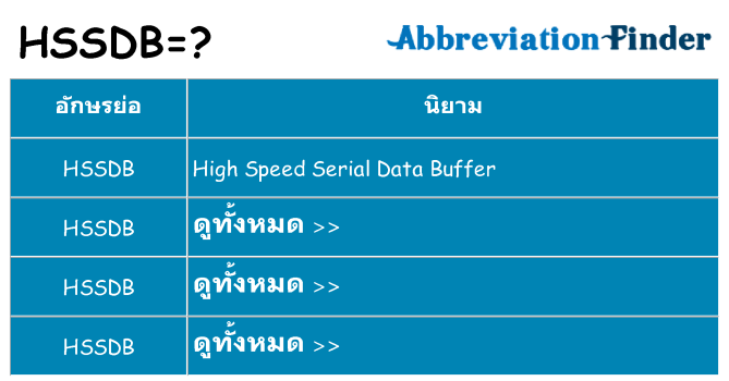 อะไรไม่ hssdb ถึง