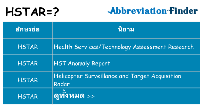 อะไรไม่ hstar ถึง