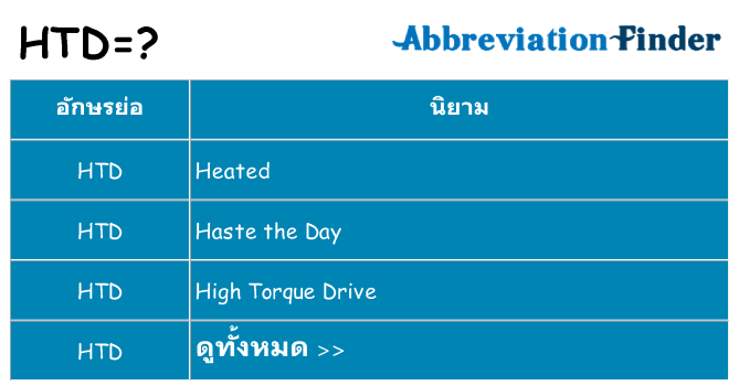 อะไรไม่ htd ถึง