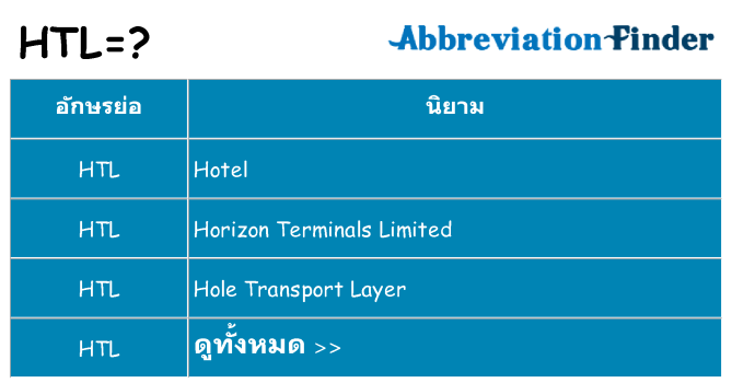 อะไรไม่ htl ถึง