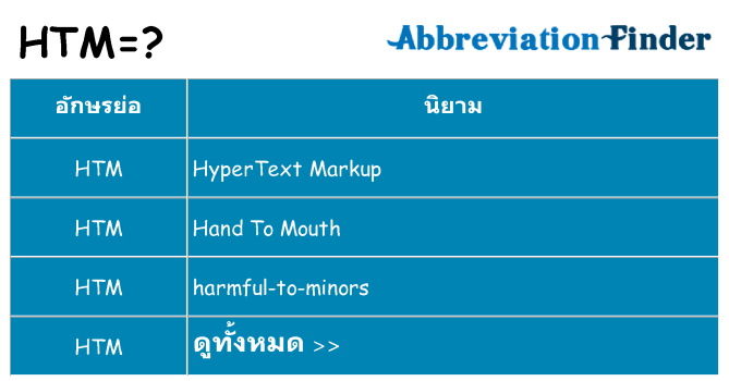 อะไรไม่ htm ถึง
