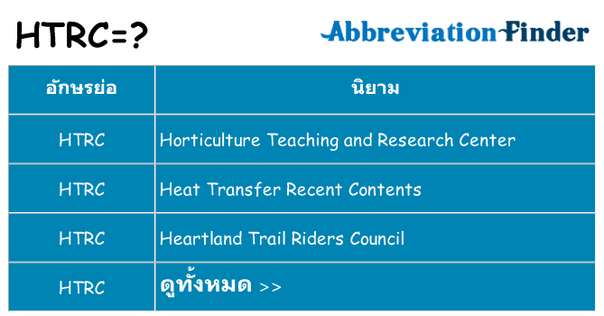 อะไรไม่ htrc ถึง