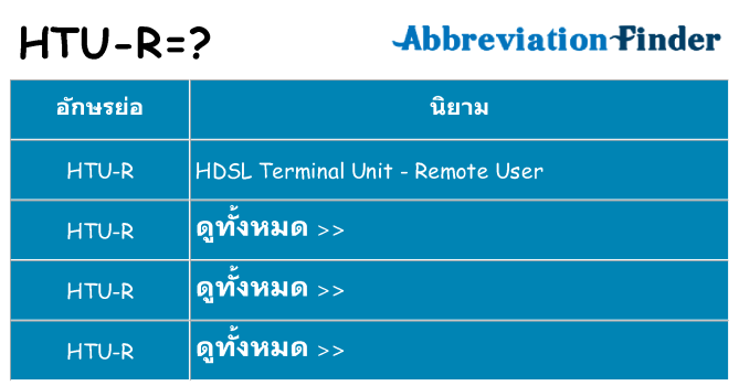 อะไรไม่ htu-r ถึง