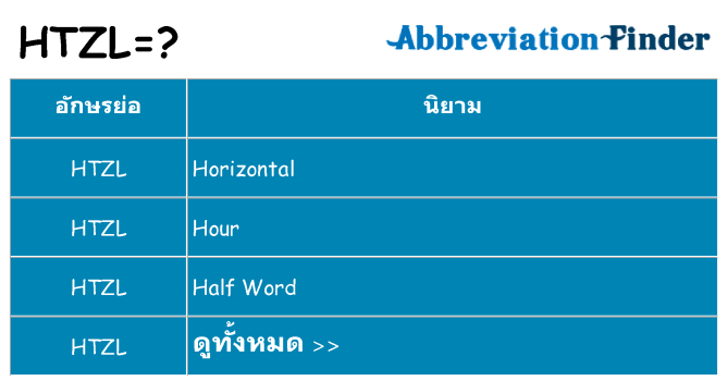 อะไรไม่ htzl ถึง