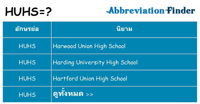อะไรไม่ huhs ถึง