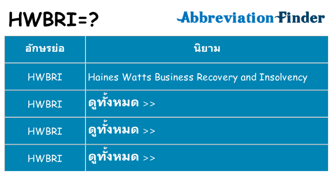 อะไรไม่ hwbri ถึง