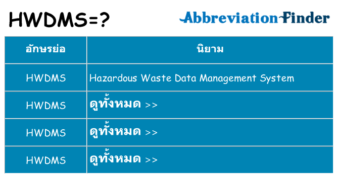 อะไรไม่ hwdms ถึง