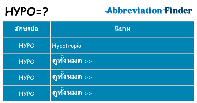 อะไรไม่ hypo ถึง