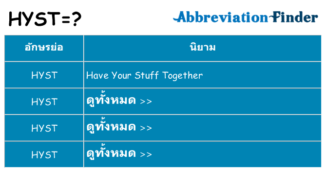 อะไรไม่ hyst ถึง