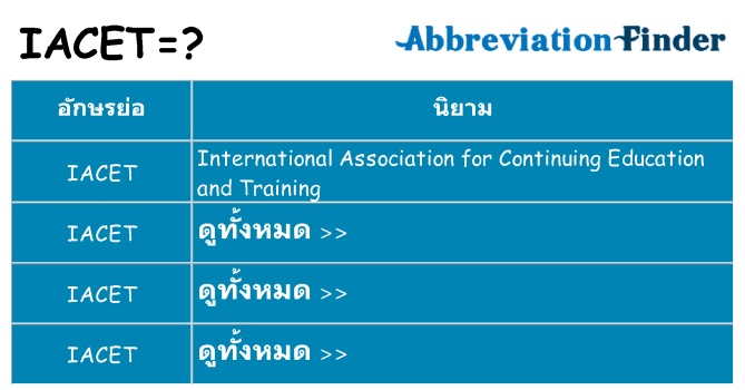 อะไรไม่ iacet ถึง