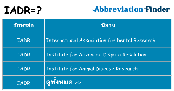 อะไรไม่ iadr ถึง