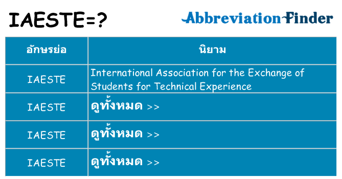 อะไรไม่ iaeste ถึง