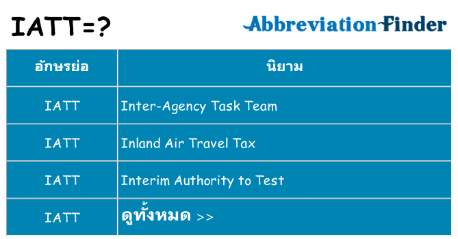 อะไรไม่ iatt ถึง
