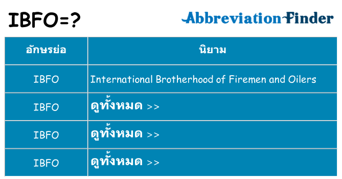 อะไรไม่ ibfo ถึง