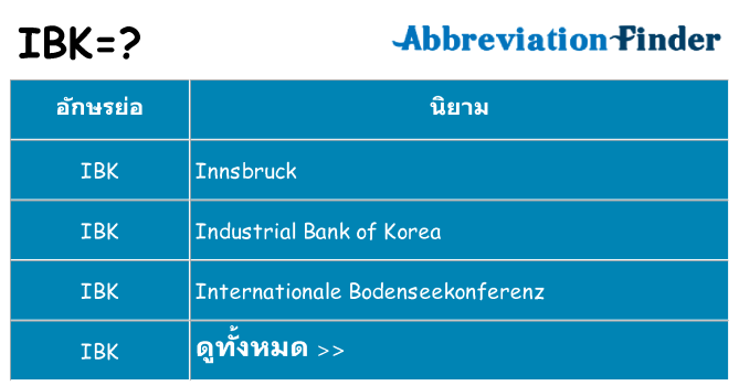อะไรไม่ ibk ถึง