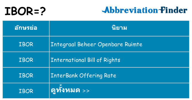 อะไรไม่ ibor ถึง