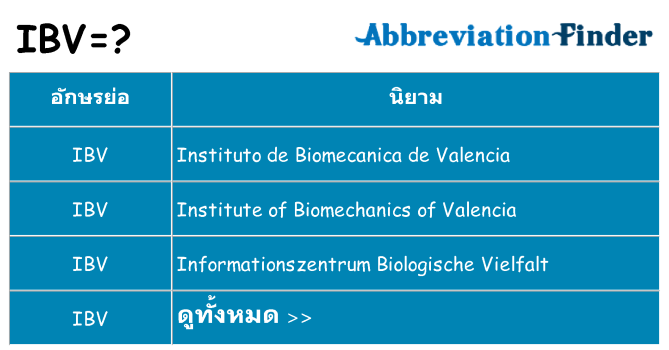 อะไรไม่ ibv ถึง