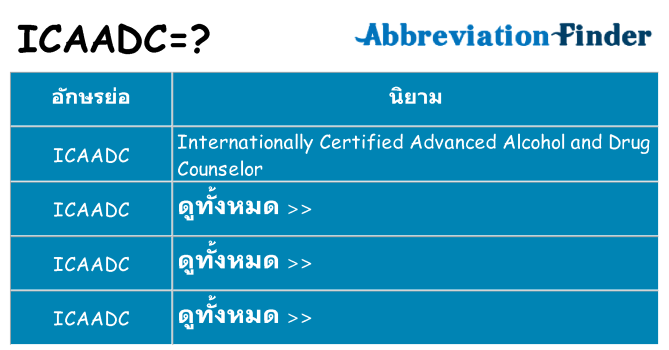 อะไรไม่ icaadc ถึง