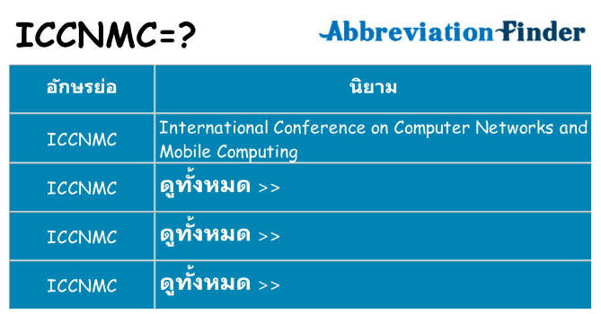 อะไรไม่ iccnmc ถึง