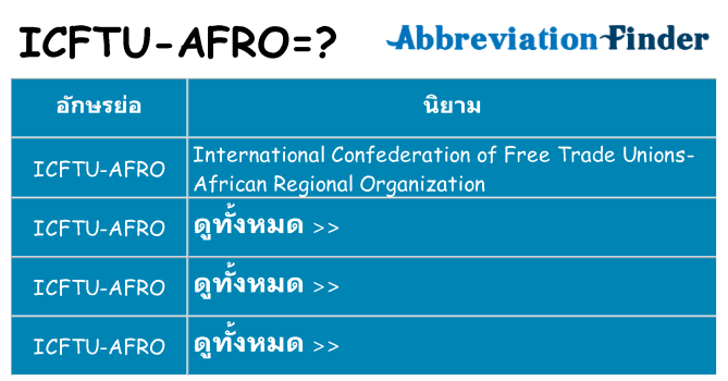 อะไรไม่ icftu-afro ถึง