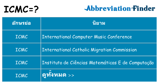 อะไรไม่ icmc ถึง