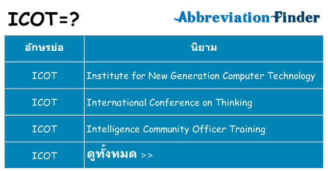 อะไรไม่ icot ถึง
