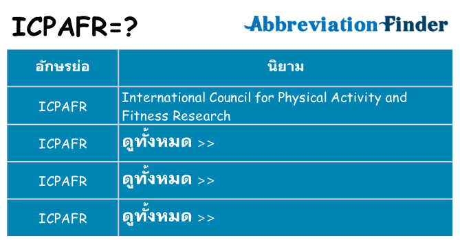 อะไรไม่ icpafr ถึง