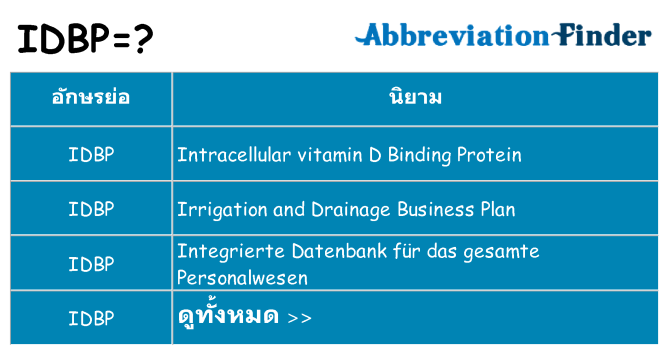 อะไรไม่ idbp ถึง
