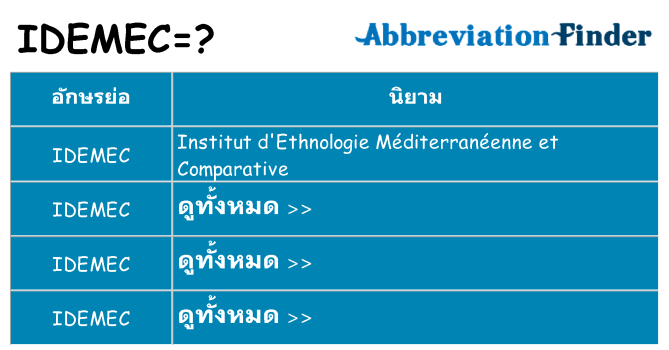 อะไรไม่ idemec ถึง