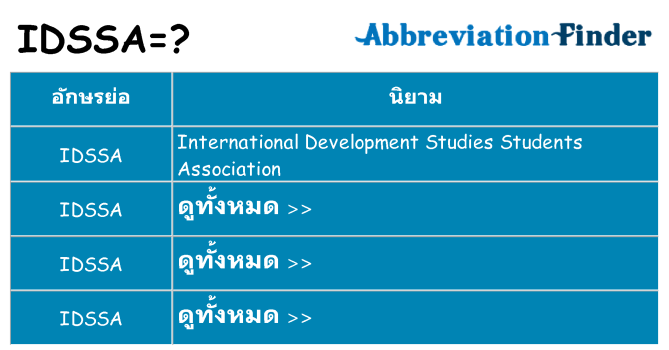 อะไรไม่ idssa ถึง