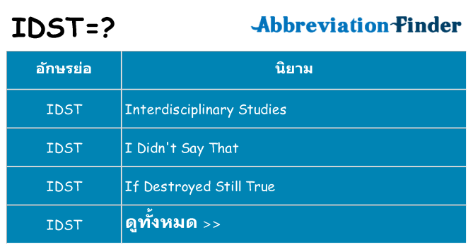 อะไรไม่ idst ถึง