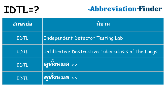 อะไรไม่ idtl ถึง