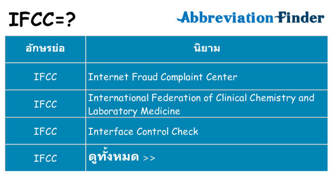 อะไรไม่ ifcc ถึง