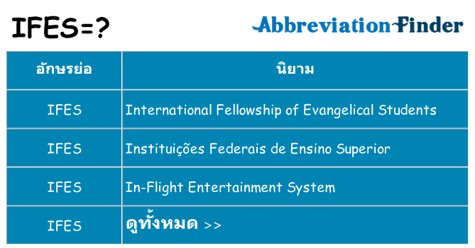 อะไรไม่ ifes ถึง