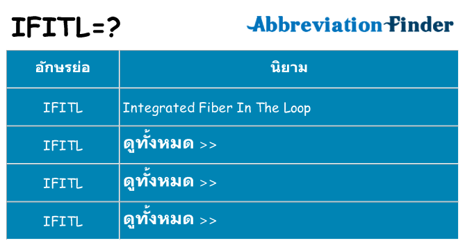 อะไรไม่ ifitl ถึง