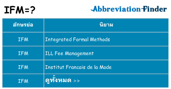 อะไรไม่ ifm ถึง