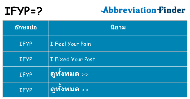 อะไรไม่ ifyp ถึง