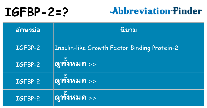 อะไรไม่ igfbp-2 ถึง