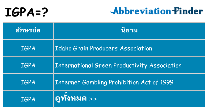 อะไรไม่ igpa ถึง