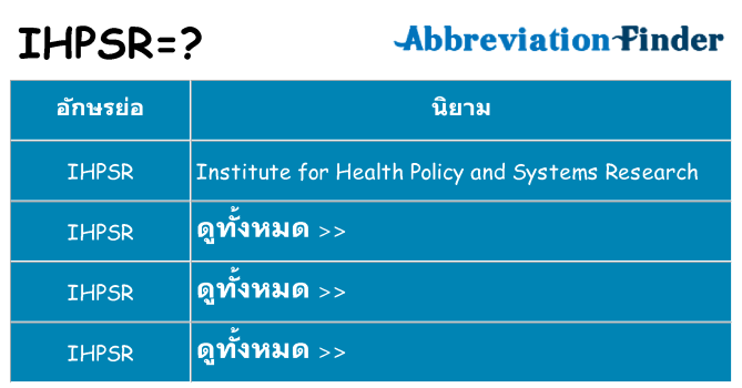 อะไรไม่ ihpsr ถึง