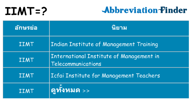 อะไรไม่ iimt ถึง