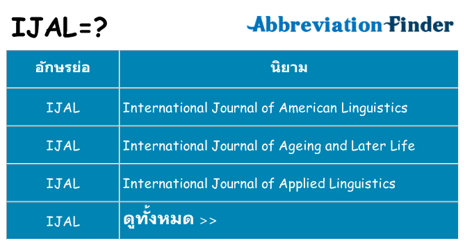 อะไรไม่ ijal ถึง