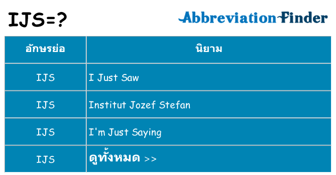 อะไรไม่ ijs ถึง