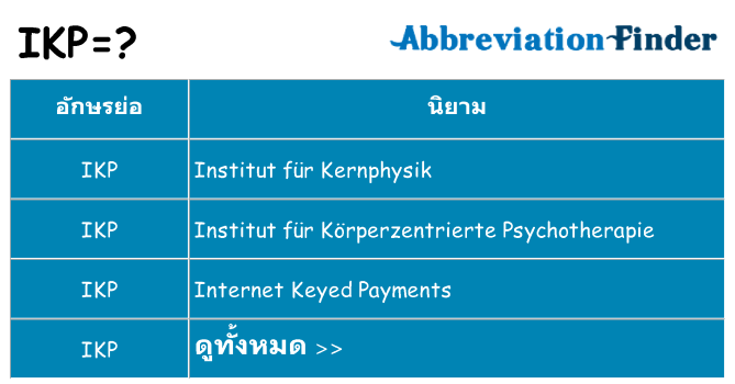 อะไรไม่ ikp ถึง