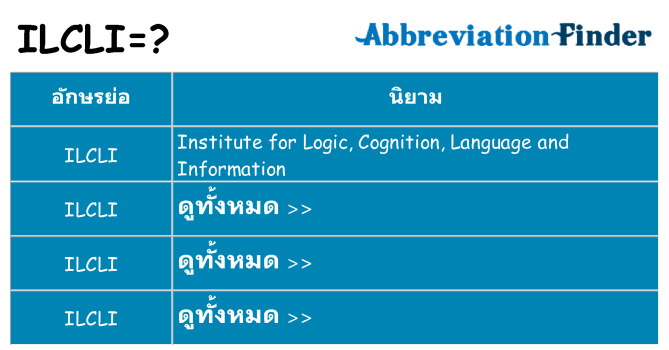 อะไรไม่ ilcli ถึง