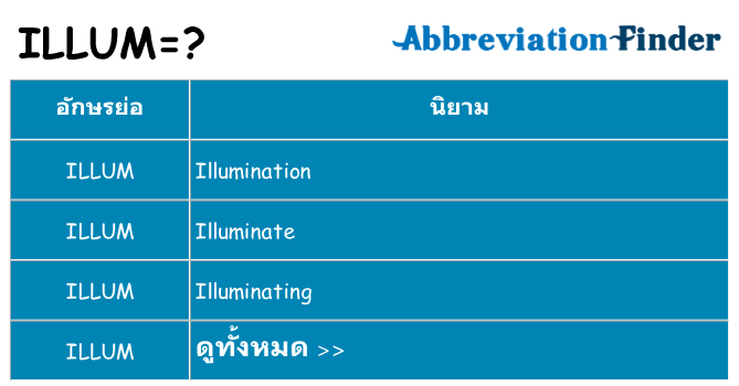 อะไรไม่ illum ถึง