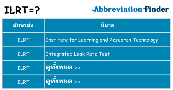 อะไรไม่ ilrt ถึง