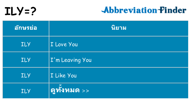อะไรไม่ ily ถึง