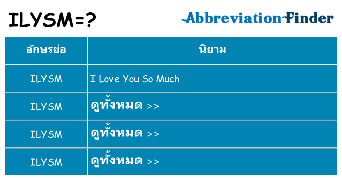 อะไรไม่ ilysm ถึง